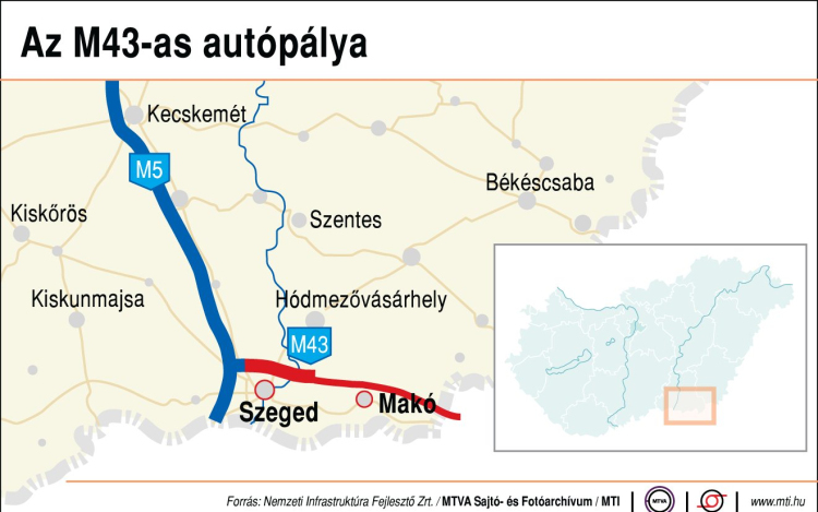 Egy év múlva helyezhetik forgalomba az M43-as új szakaszát