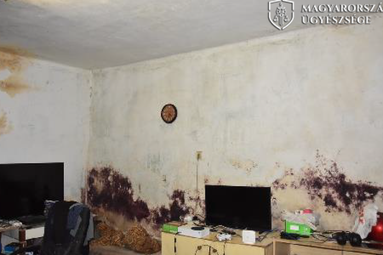 Ebben a szobában lakott az a magatehetetlen asszony, akinek a halála miatt gyermekeivel szemben indult eljárás