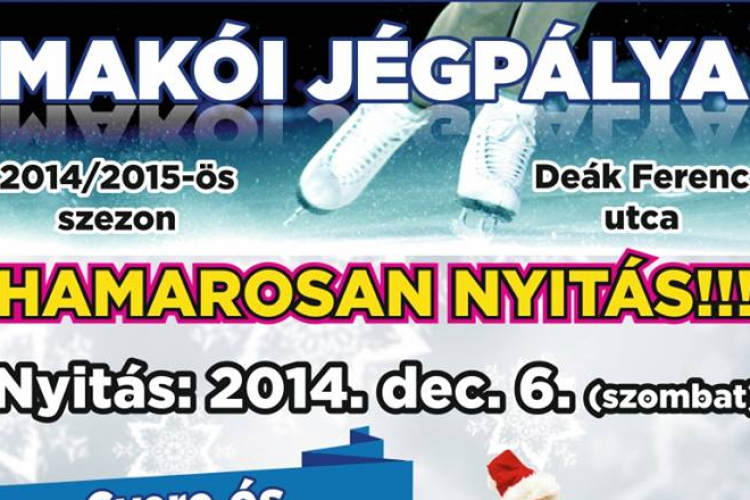 Szezonnyitó: A mikulással együtt csúszkálhatunk a makói Jégpályán