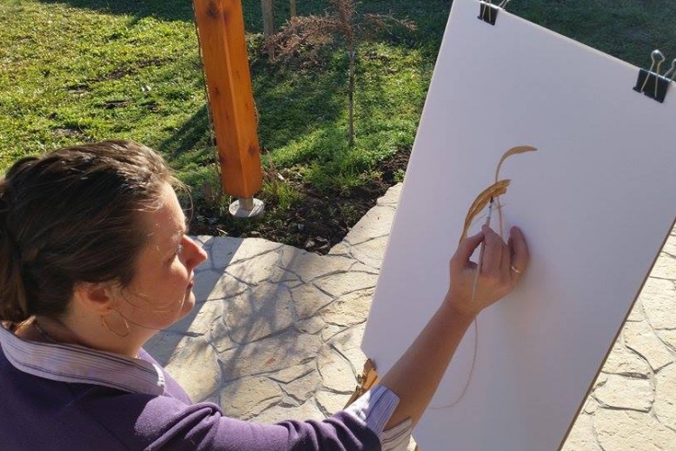 Kávéval festi képeit a makói, Kajáriné Katalin