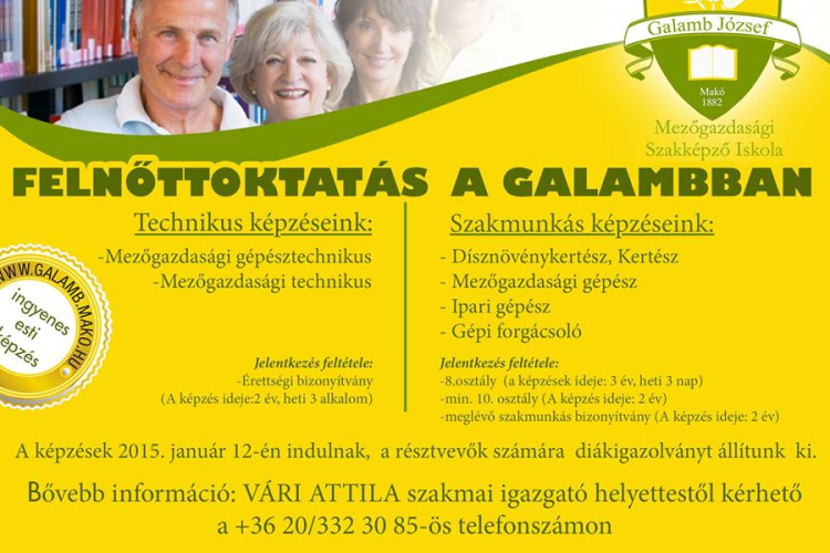 Felnőttoktatás a Galambban