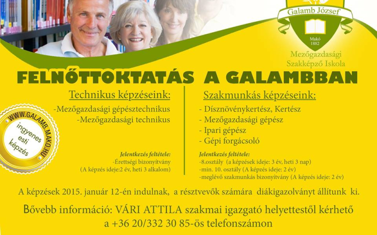 Felnőttoktatás a Galambban