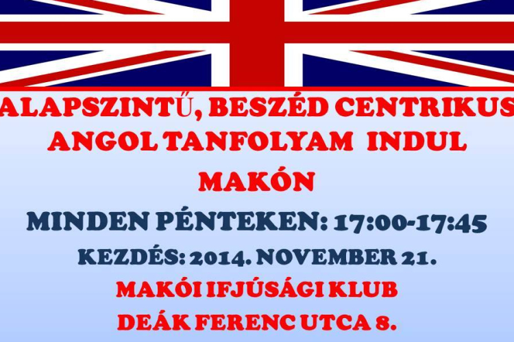 Angol tanfolyam indul a Makói Ifjúsági Klubban